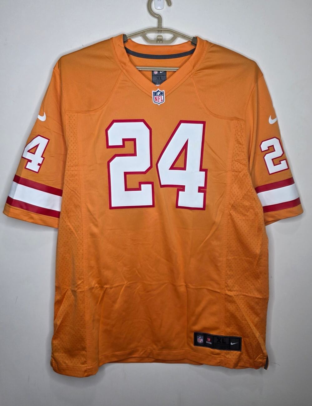 Nike NFL Darrelle Revis 24 Throwback Creamsicle Tampa Bay Buccaneers Jersey - XL